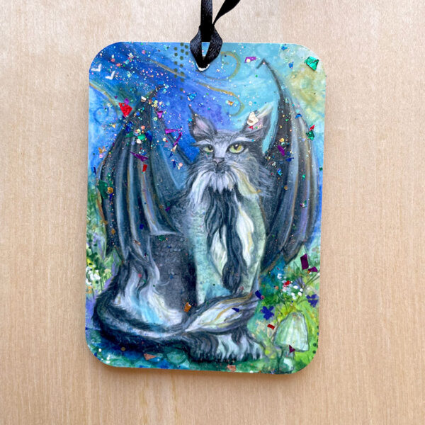 Black Dragon Cat Ornament