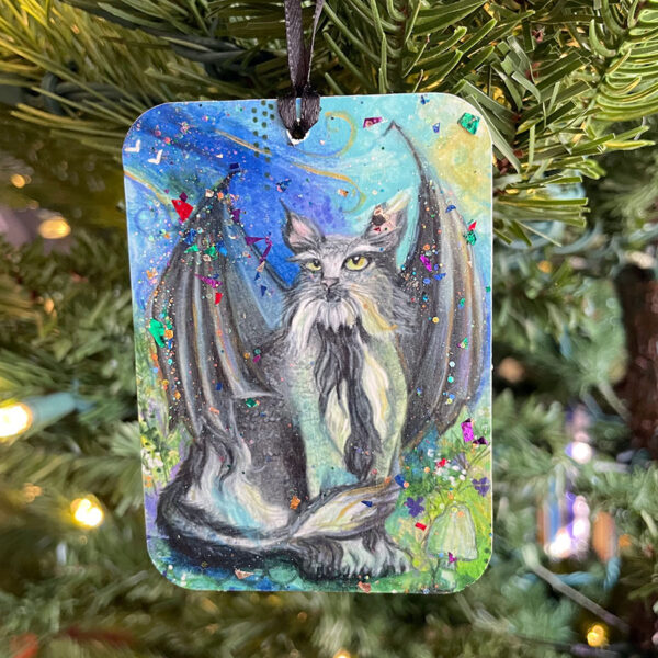 Black Dragon Cat Ornament