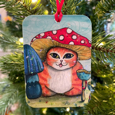 Mushroom Cat Ornament