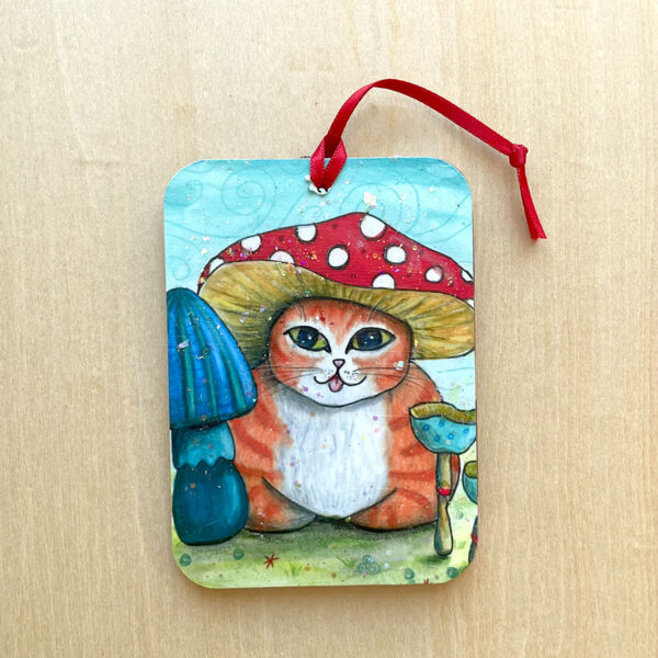 Mushroom Cat Ornament