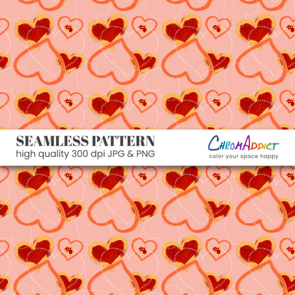 Artsy Warm Hearts - Seamless Pattern File