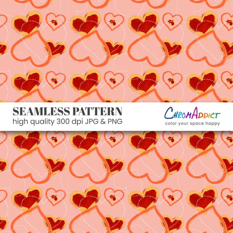 Artsy Warm Hearts - Seamless Pattern File