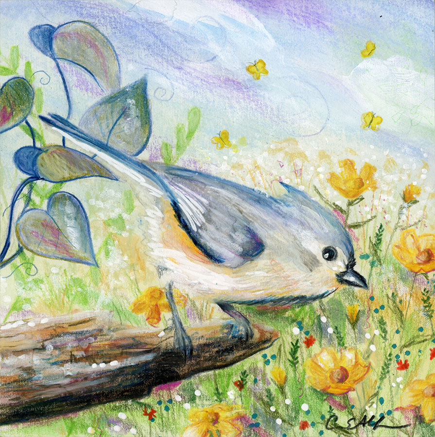 On Your Mark, Get Set, Go, 6" x 6", mixed media