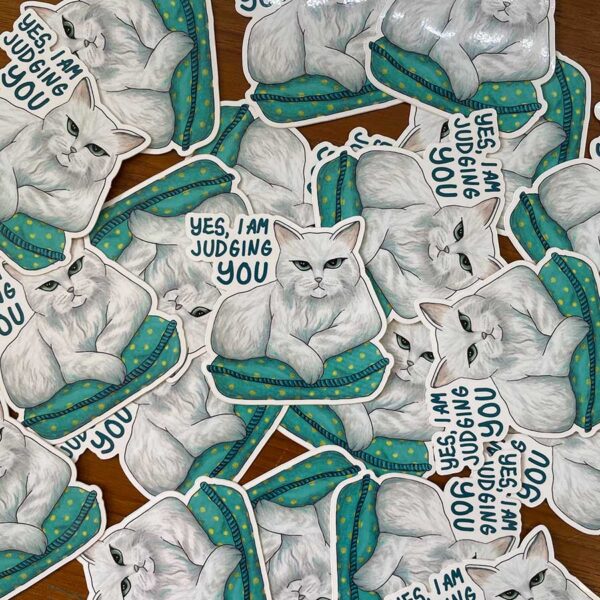 Sticker - Yes, I Am Judging You Sassy Cat