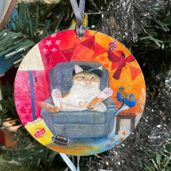 Armchair Quarterback Cat Ornament