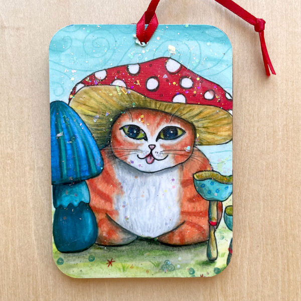 Mushroom Cat Ornament