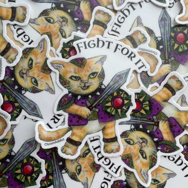 Sticker - Fight For It DnD Cat