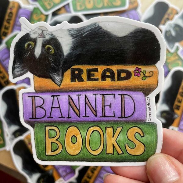 Sticker - Read Banned Books Cat