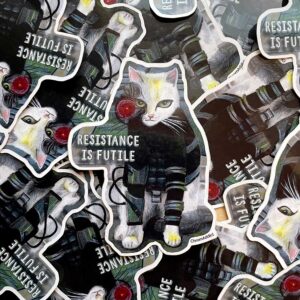 Sticker - Resistance is Futile Locutus of Borg Cat