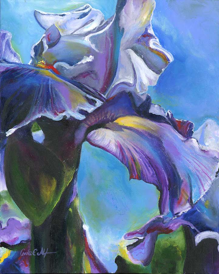 SOLD - "Purple Poser", 16" x 20", acrylic