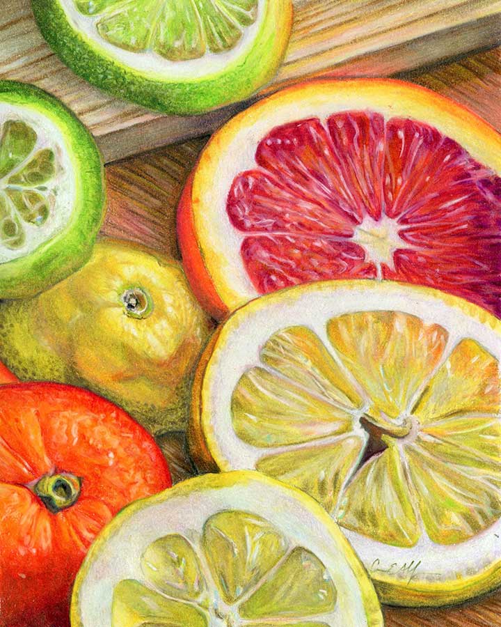 The Slice is Right, 8" x 10" colored pencil