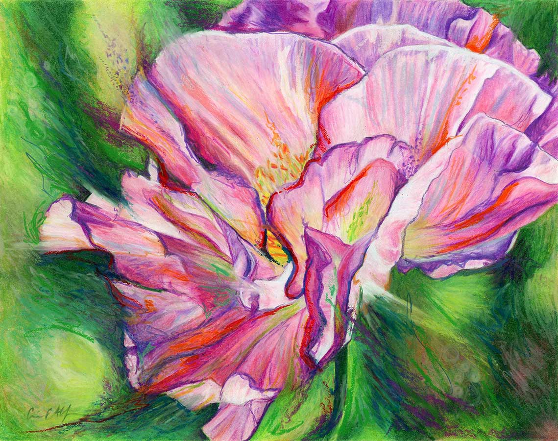 Bursting, 11" x 14", mixed media