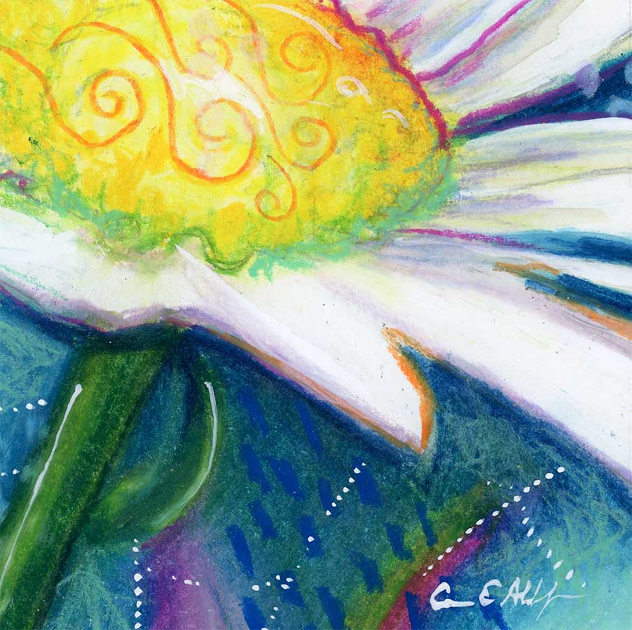 Find Love, 4" x 4", mixed media