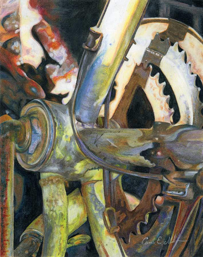 "Grind", 11" x 14" colored pencil
