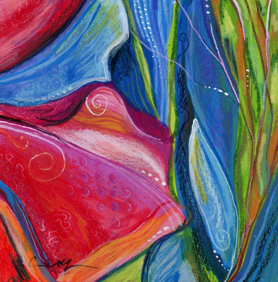 Luscious, 6" x 6", mixed media