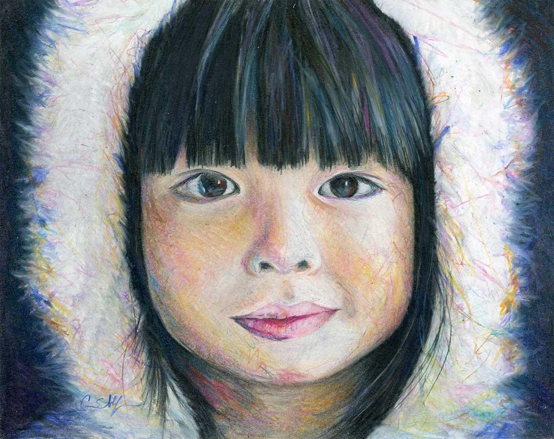 Northern Lights, 8" x 10", colored pencil