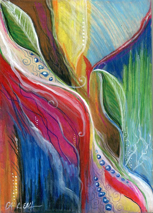 Seeds, 5" x 7", mixed media