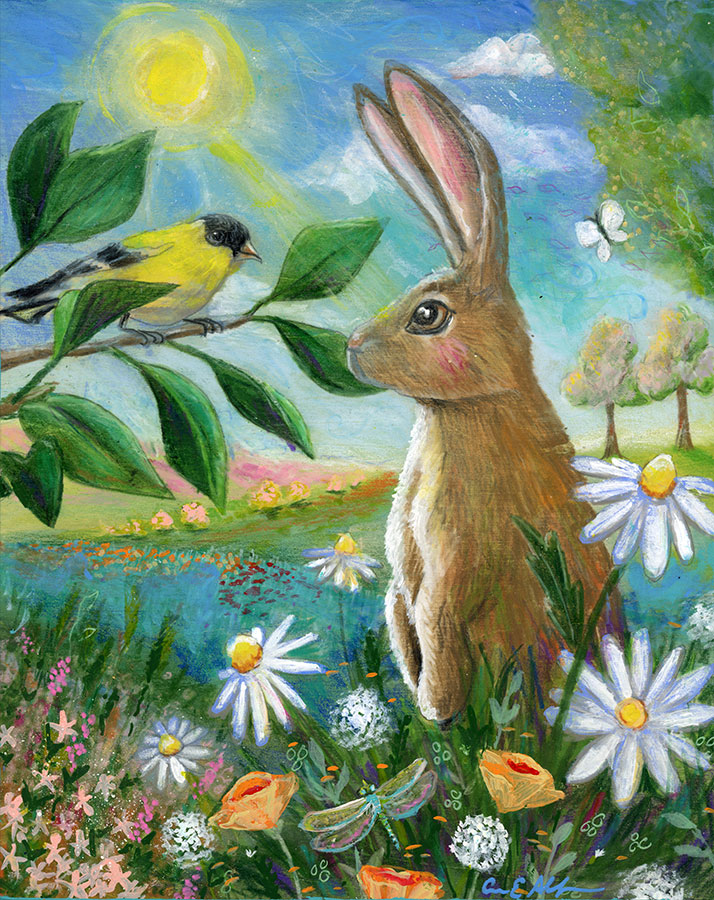 Sharing Secrets, 8" x 10", mixed media