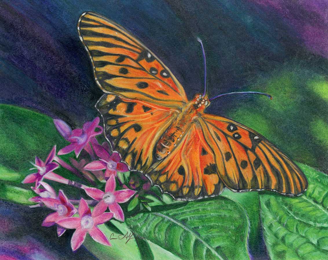 Snack Time, 8" x 10", colored pencil