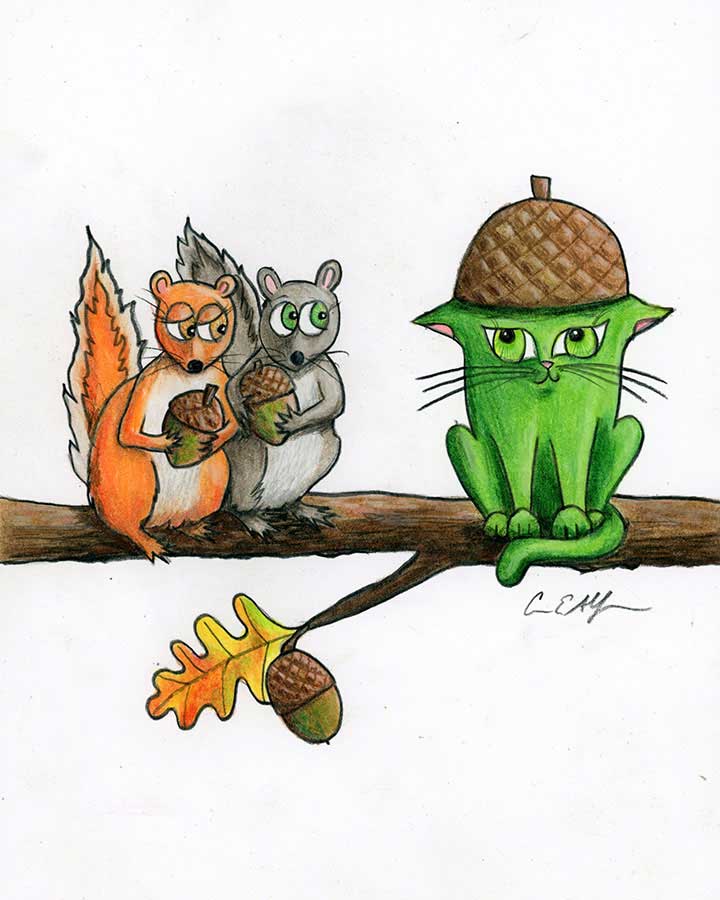 SOLD - Sometimes I Feel Like a Nut, 8" x 10", colored pencil