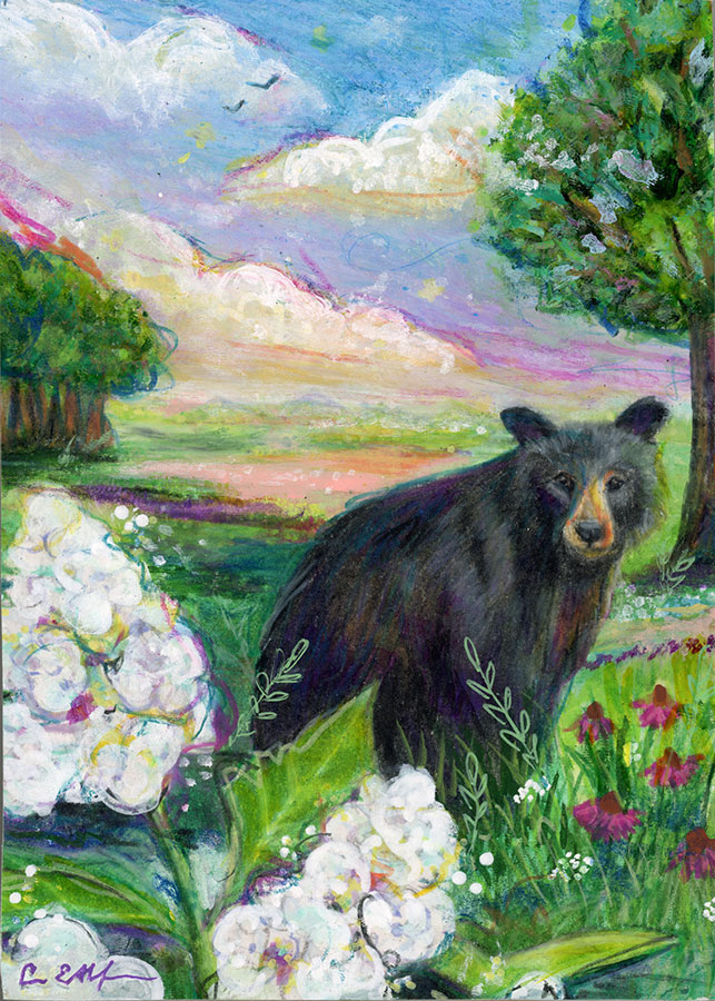 Take It All In, 5" x 7", mixed media