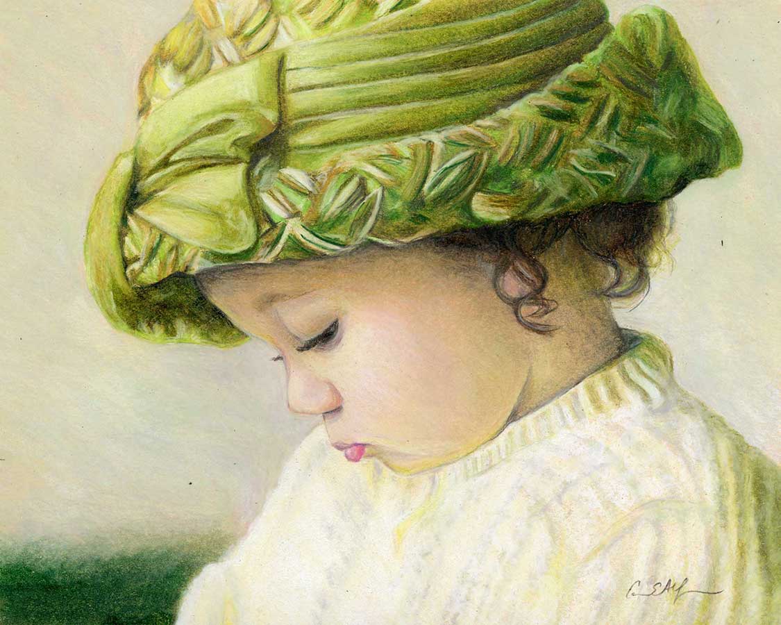 SOLD - The Pout, 8" x 10", colored pencil