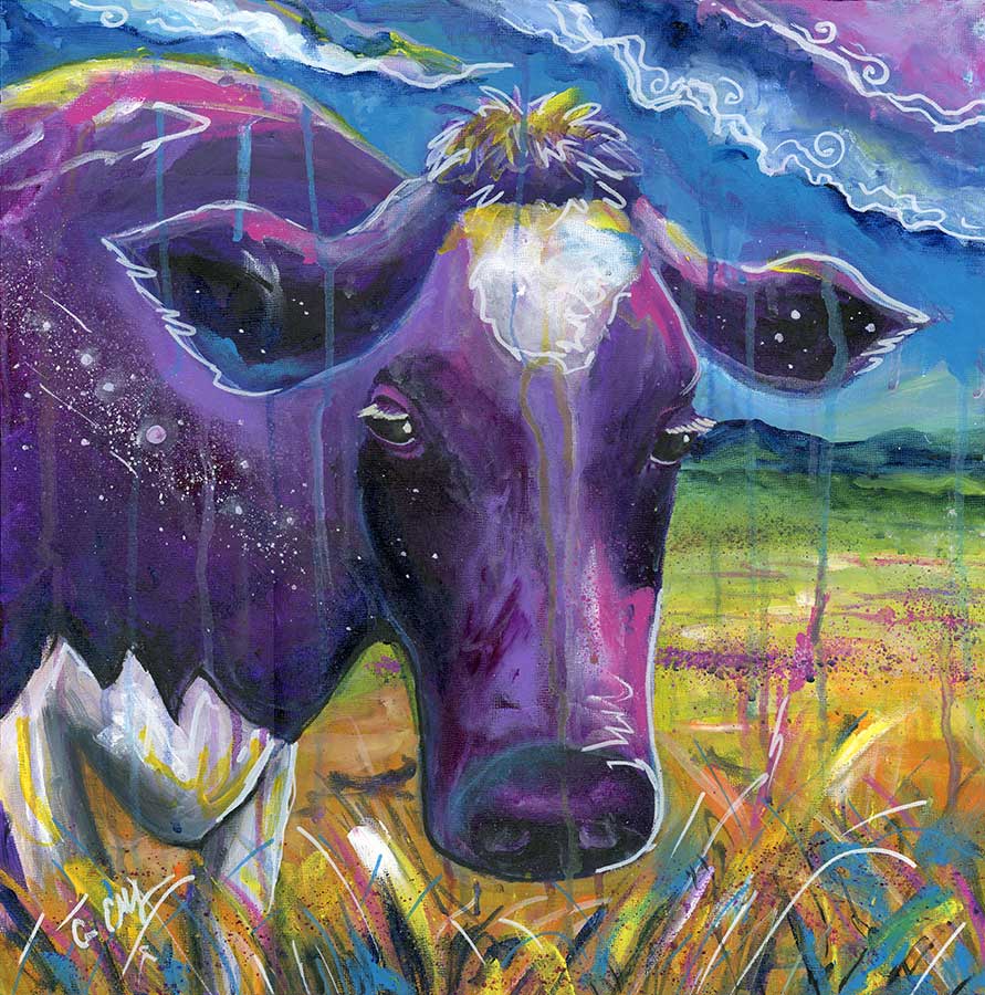 Violet, 20" x 20" acrylics