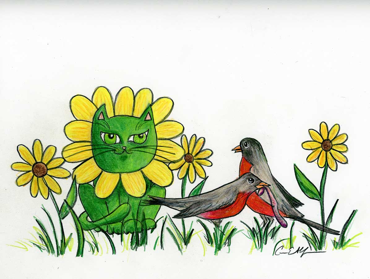 Wallflower, 8" x 10", colored pencil