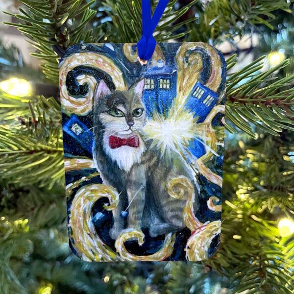 Dr. Who Exploding Tardis Cat Ornament