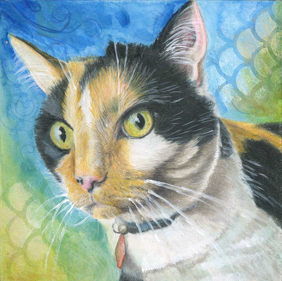 SOLD - Autumn, 6" x 6", mixed media