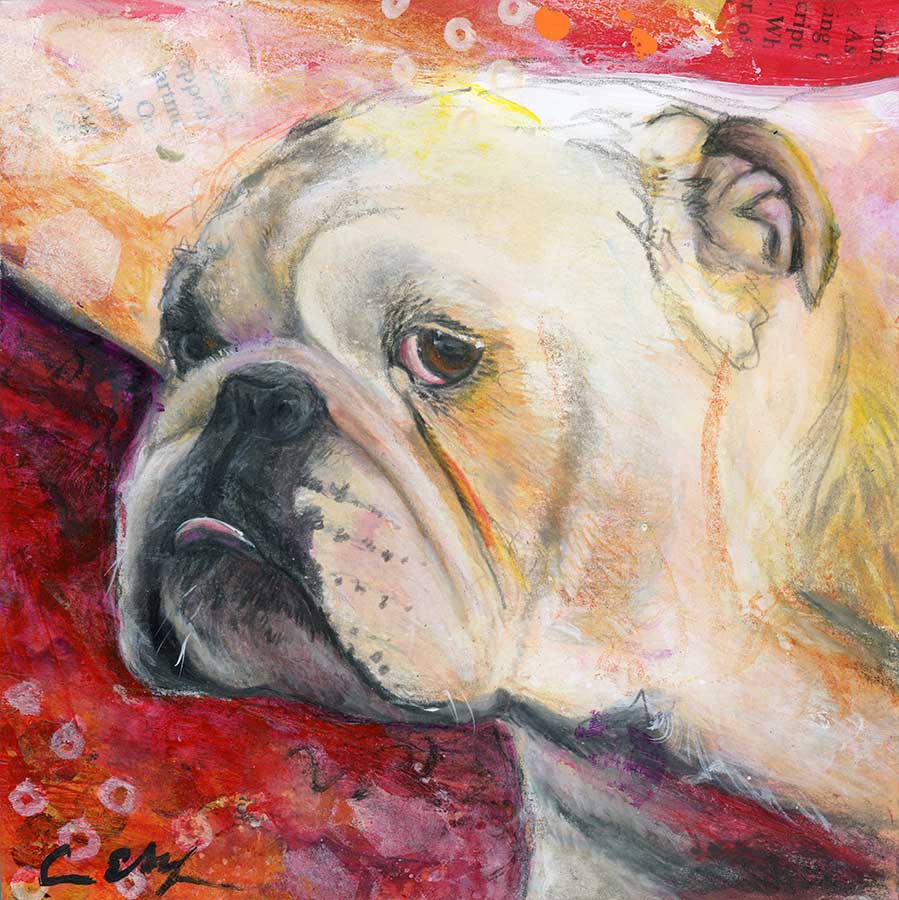 Go Dawgs, 6" x 6", mixed media