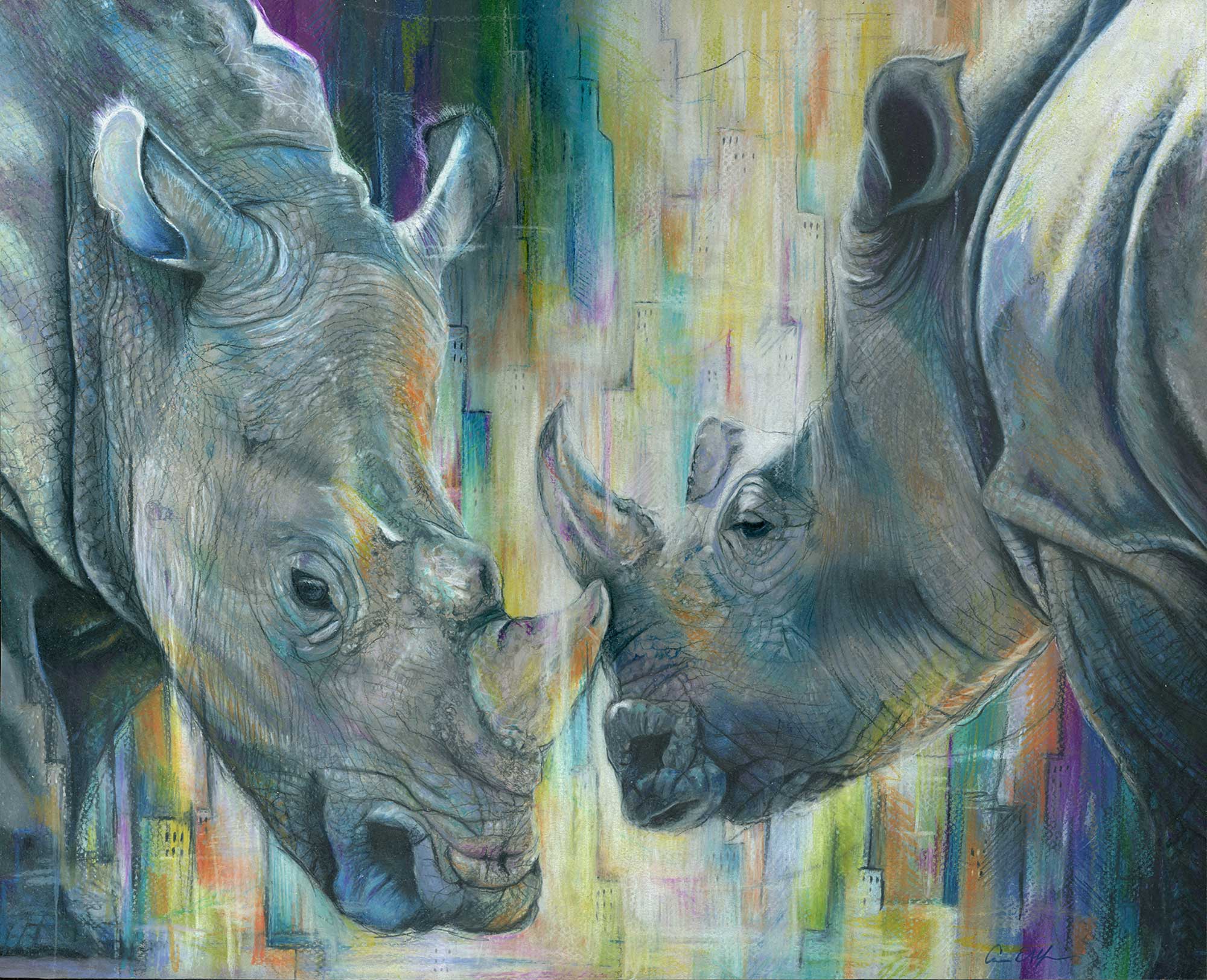 "Goodbye", 20" x 16", colored pencil