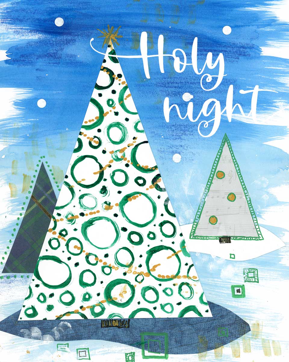 Holy Night, 8" x 10", mixed media