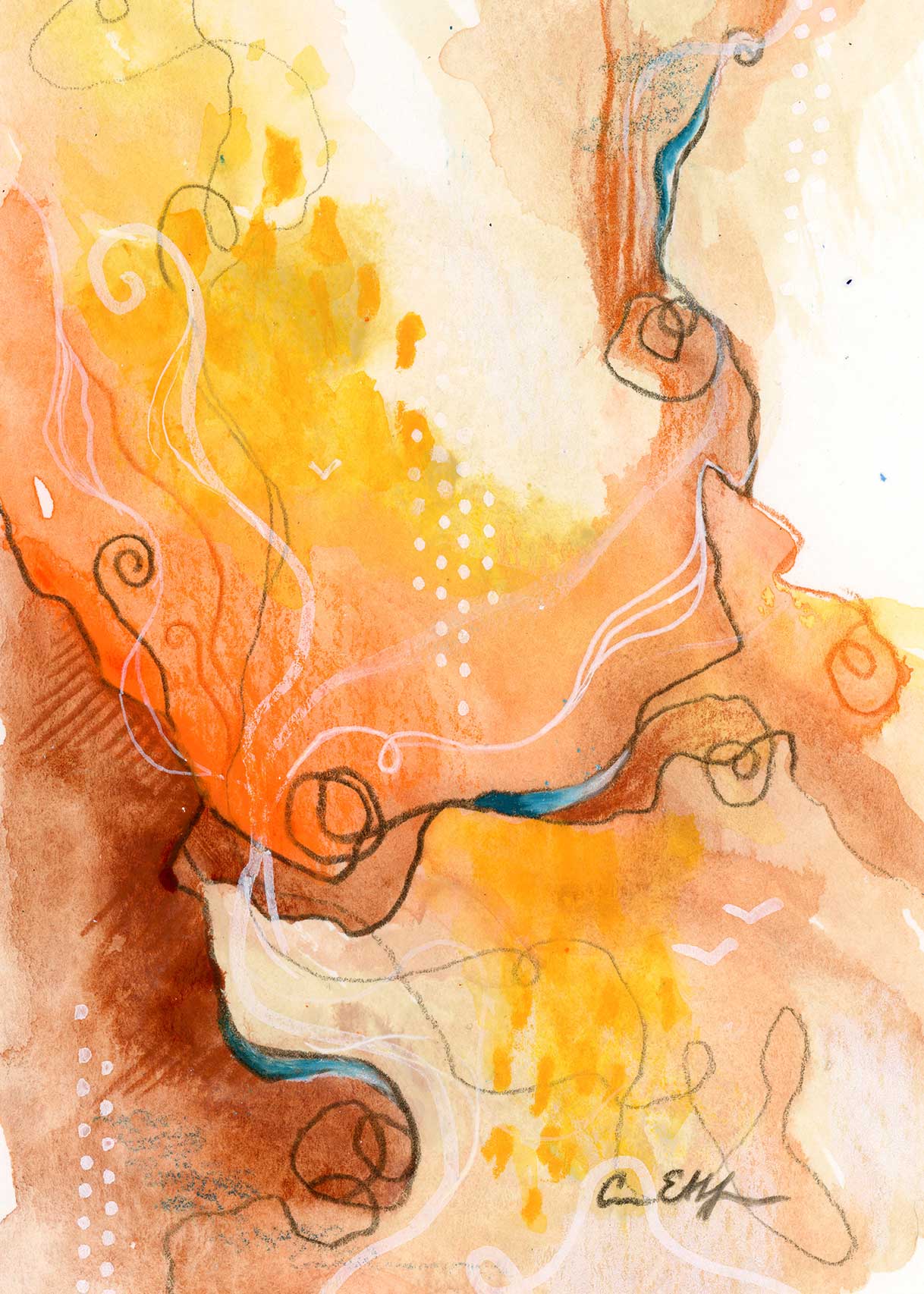 Journey #3, 5"x7", mixed media