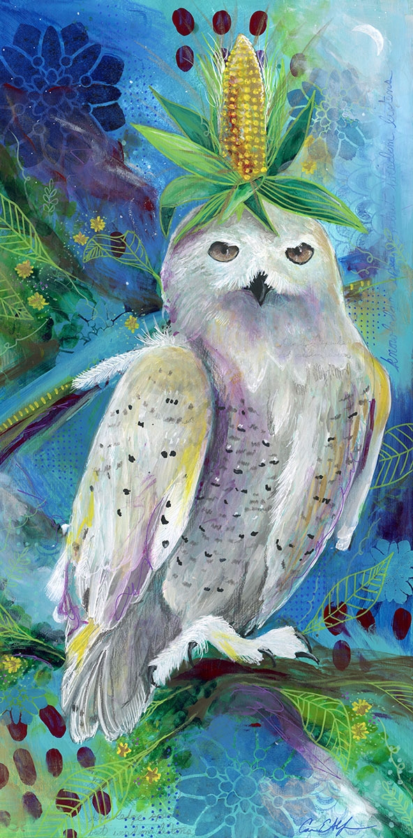 Knowledge Speaks but Wisdom Listens, 12" x 24", mixed media