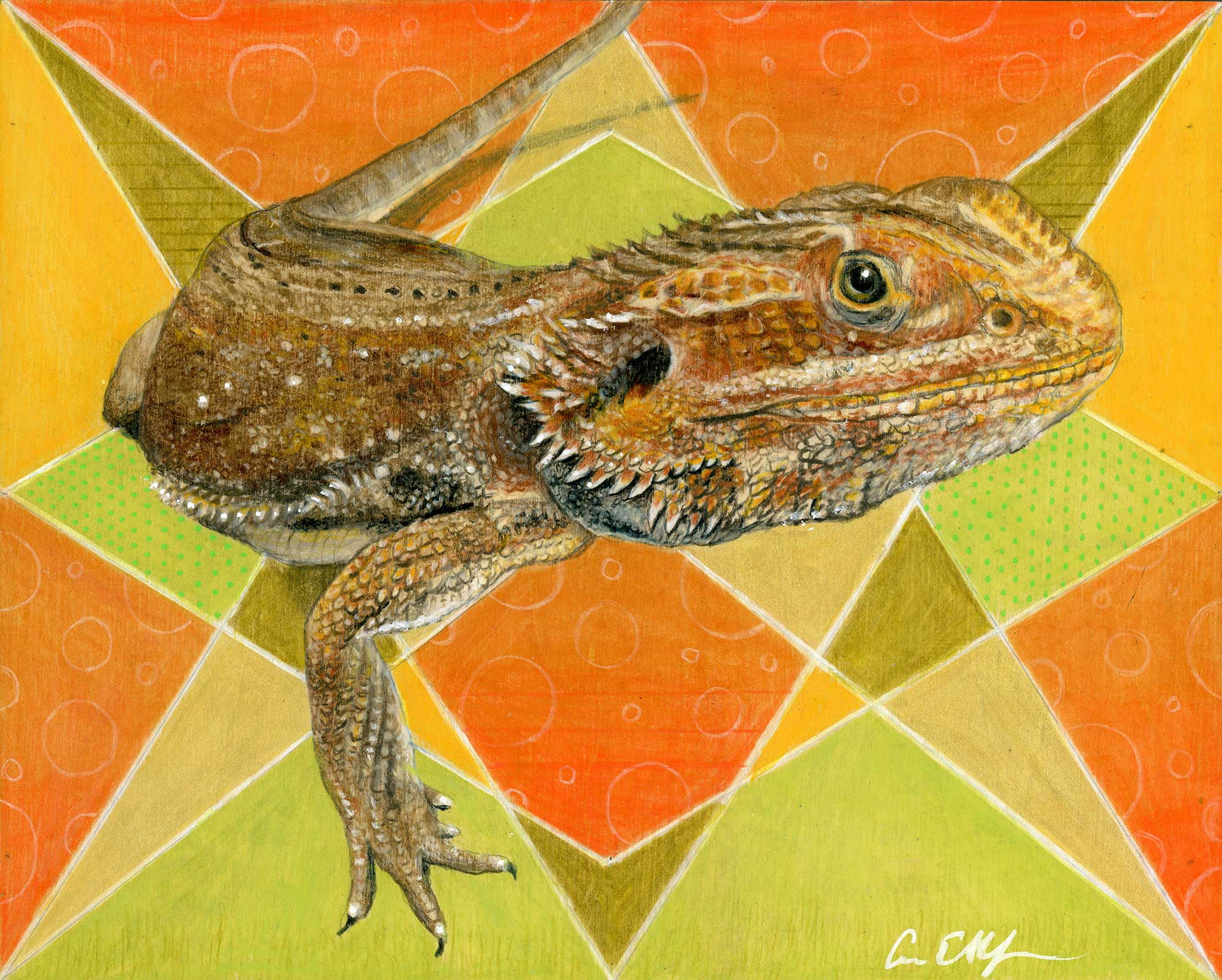 SOLD - "Macky", 8" x 10", mixed media