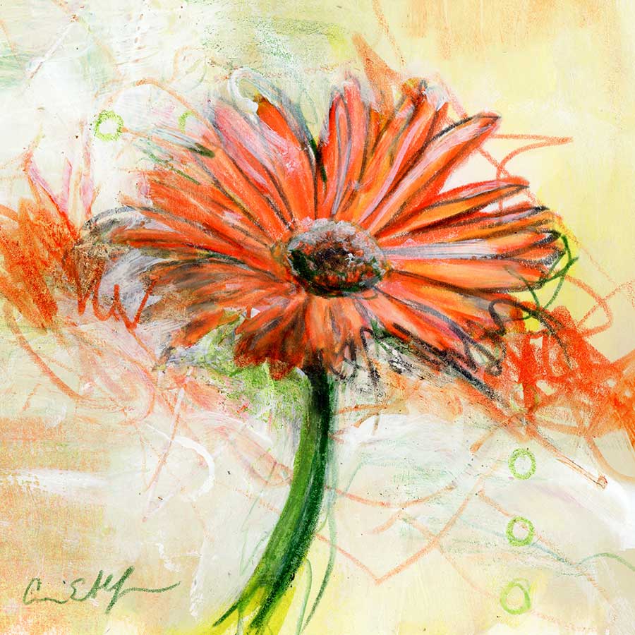 SOLD - Orange Gerbera Daisy (Day 4 - Orange)