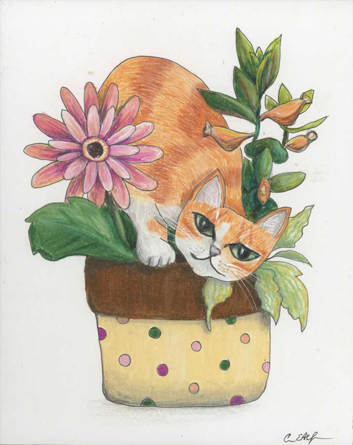 Play with Me, 8" x 10", colored pencil