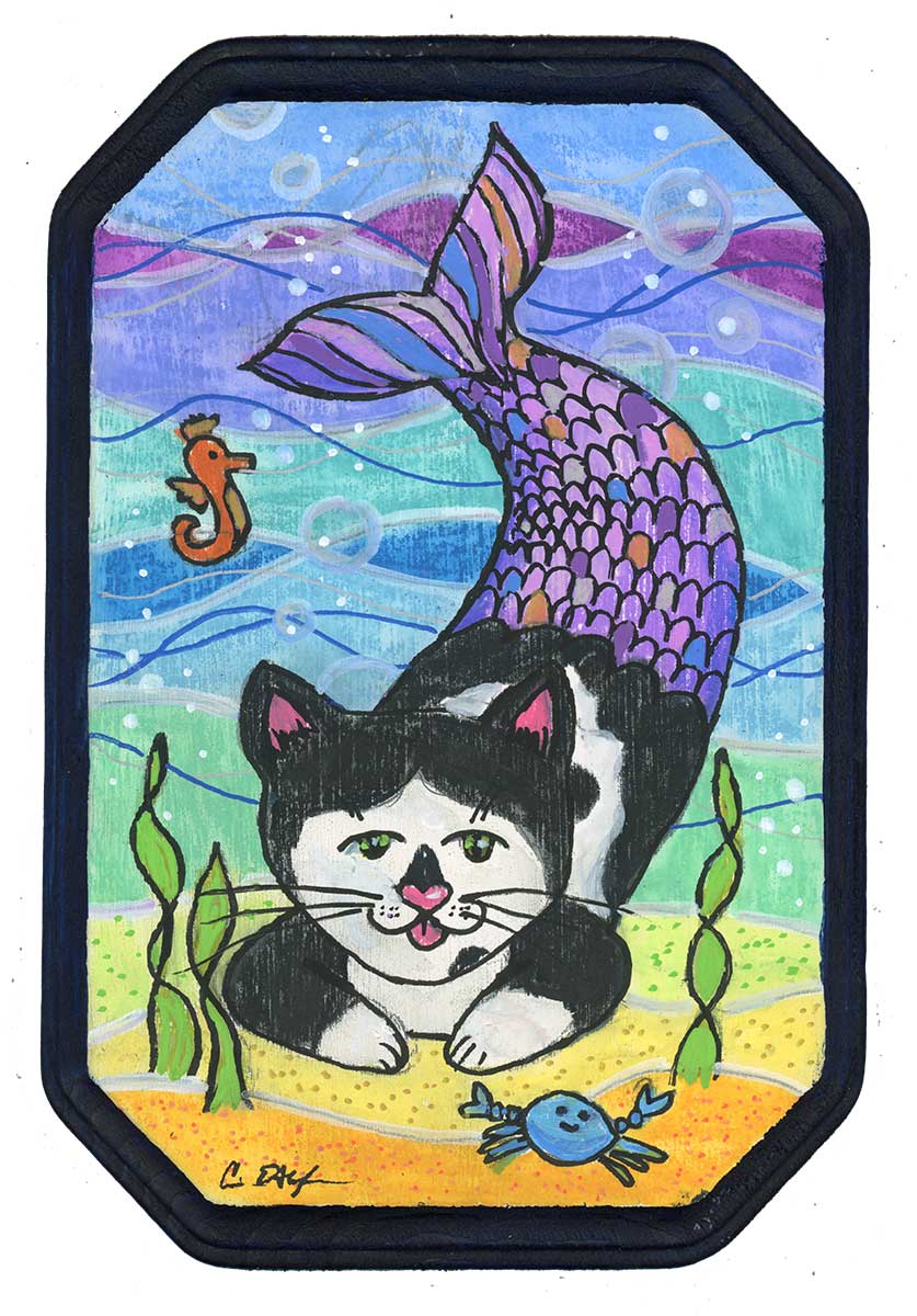SOLD - Sam, 5" x 7", mixed media