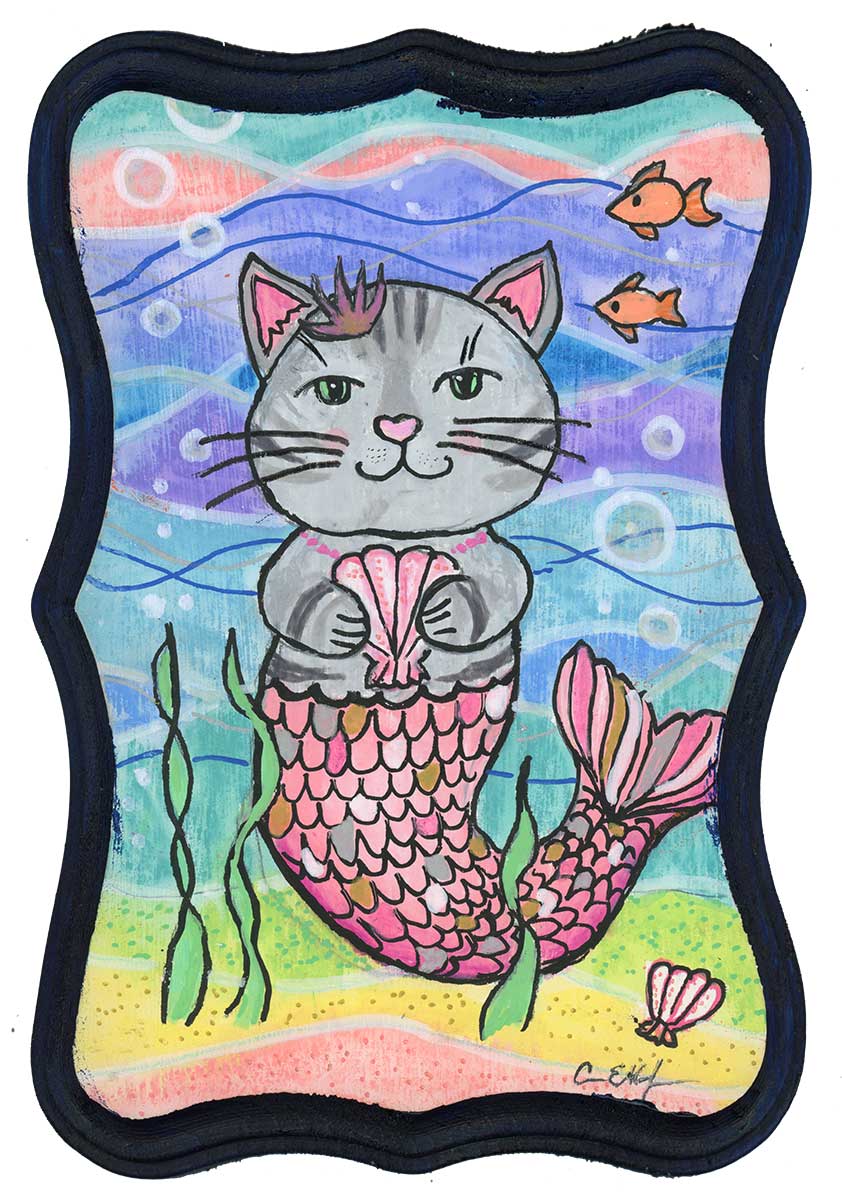 SOLD - Shelly, 5" x 7", mixed media
