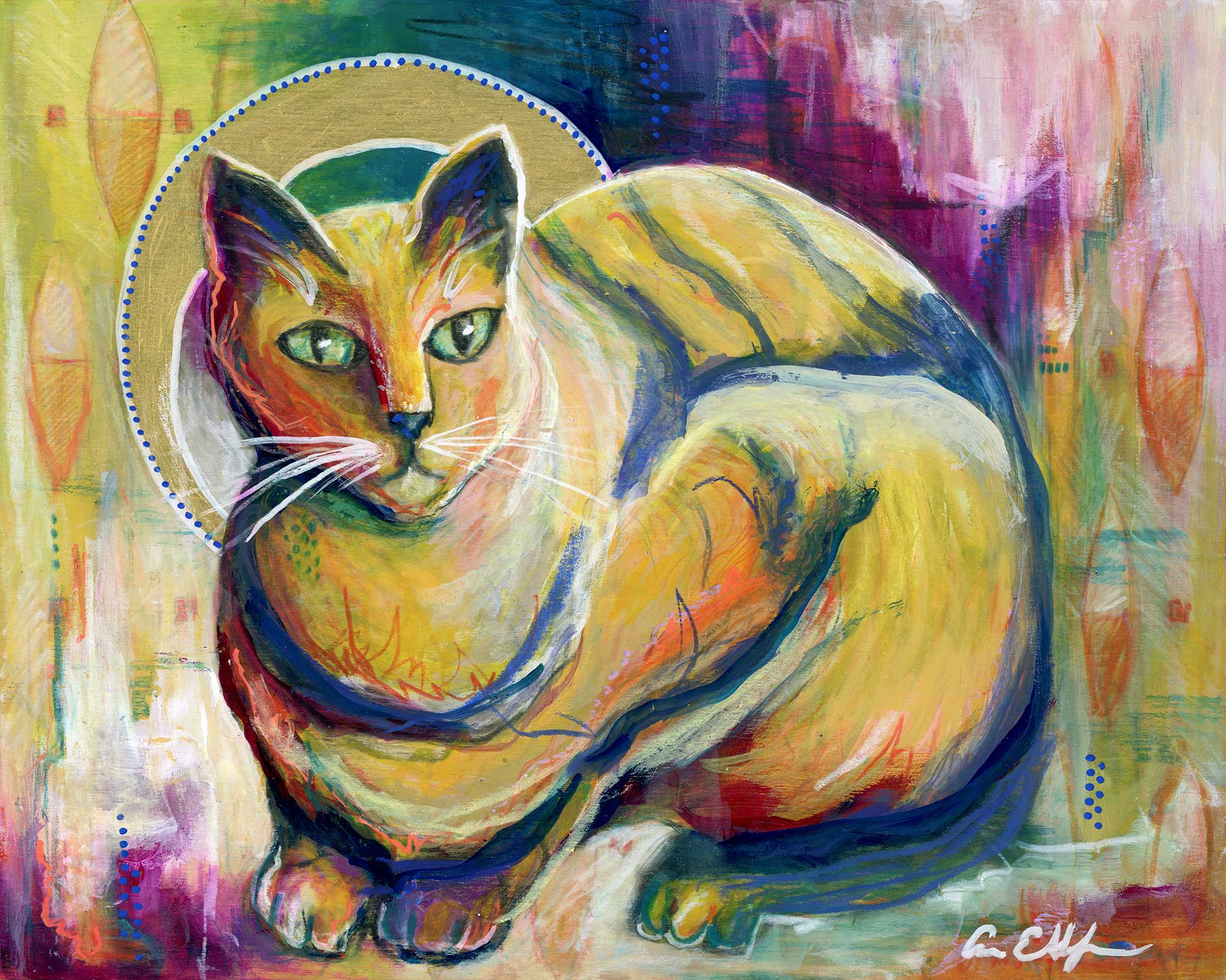 "Sunshine", 10" x 8", mixed media