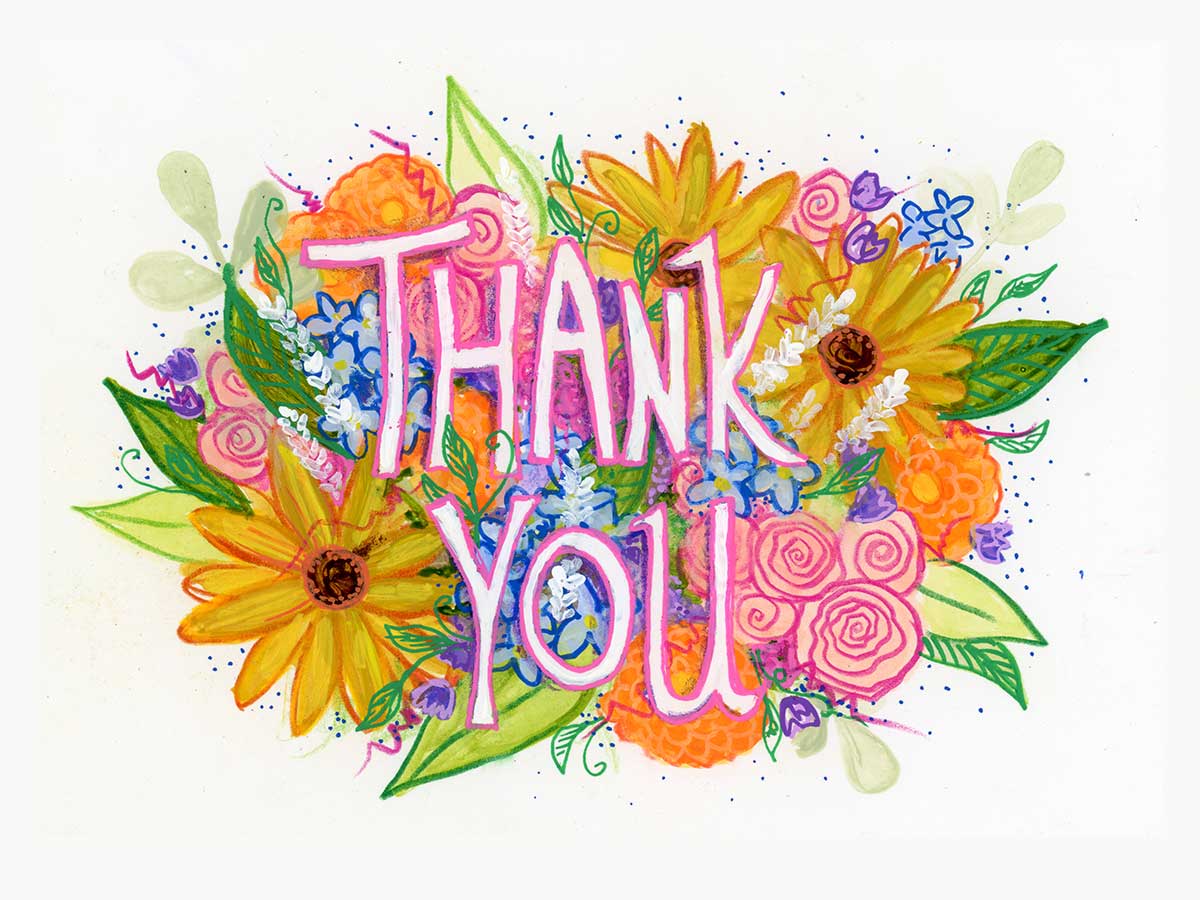 Thank You Flowers (Day 17 - Lettering)