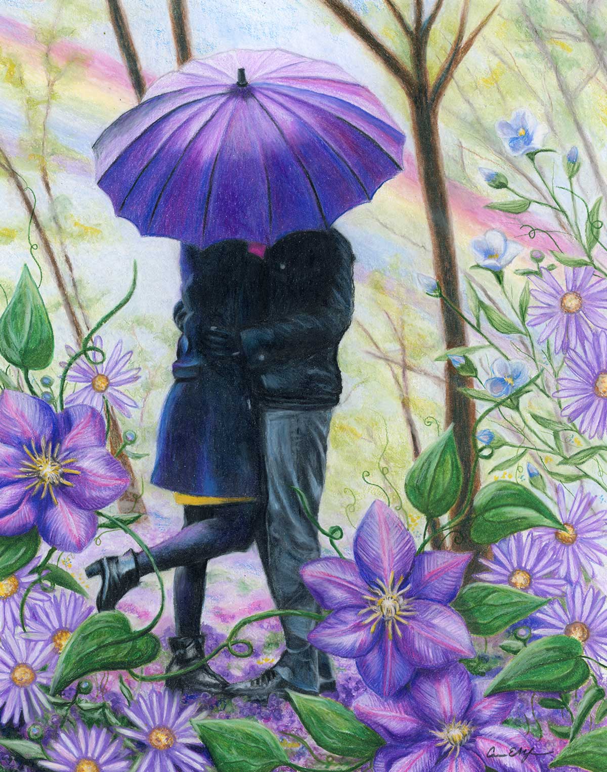 SOLD - Together, 11" x 14", colored pencil