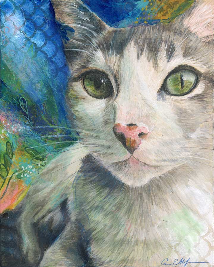 Whoa, Hello, 8" x 10", mixed media