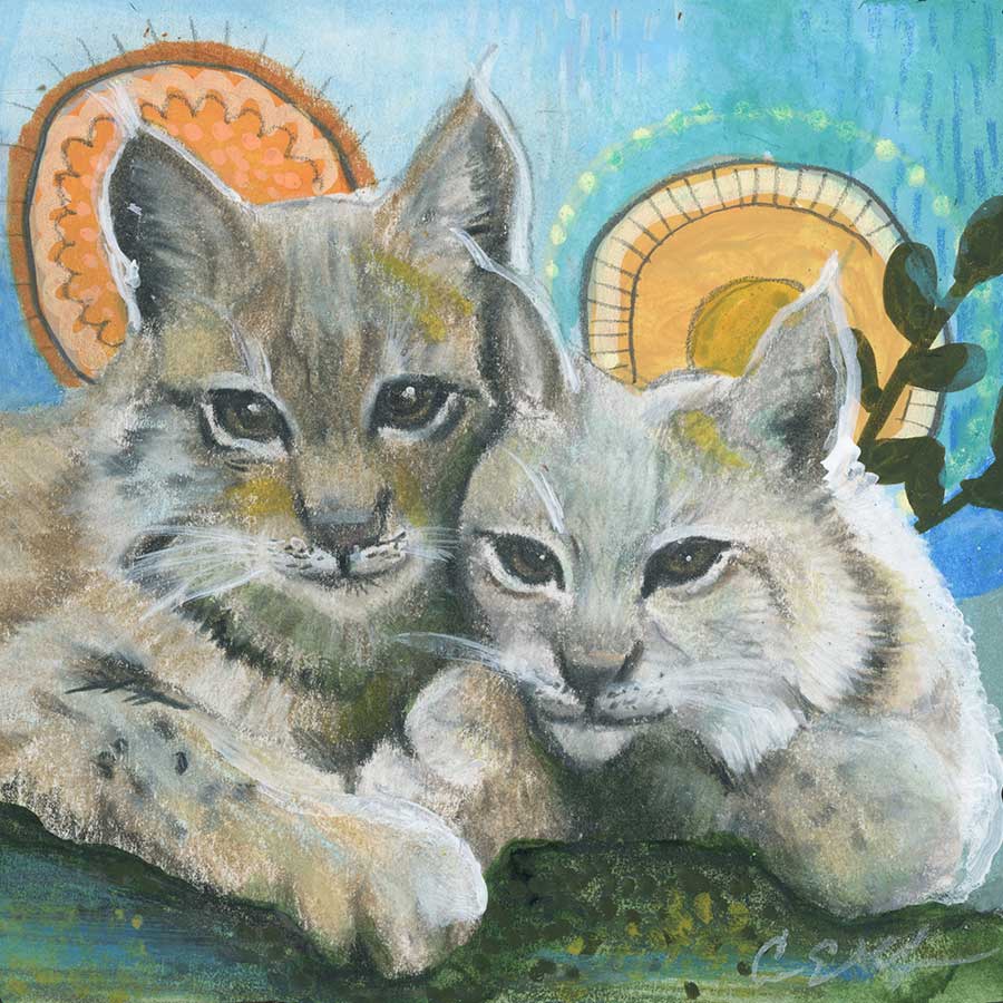 Connection Matters, 4" x 4", mixed media