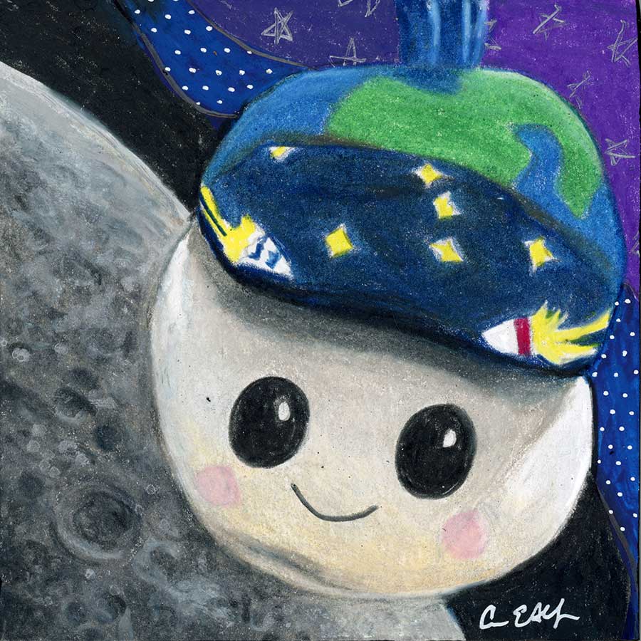 SOLD - Rise, 4" x 4", mixed media