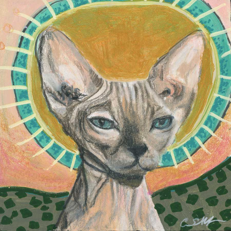 Royalty, 4" x 4", mixed media