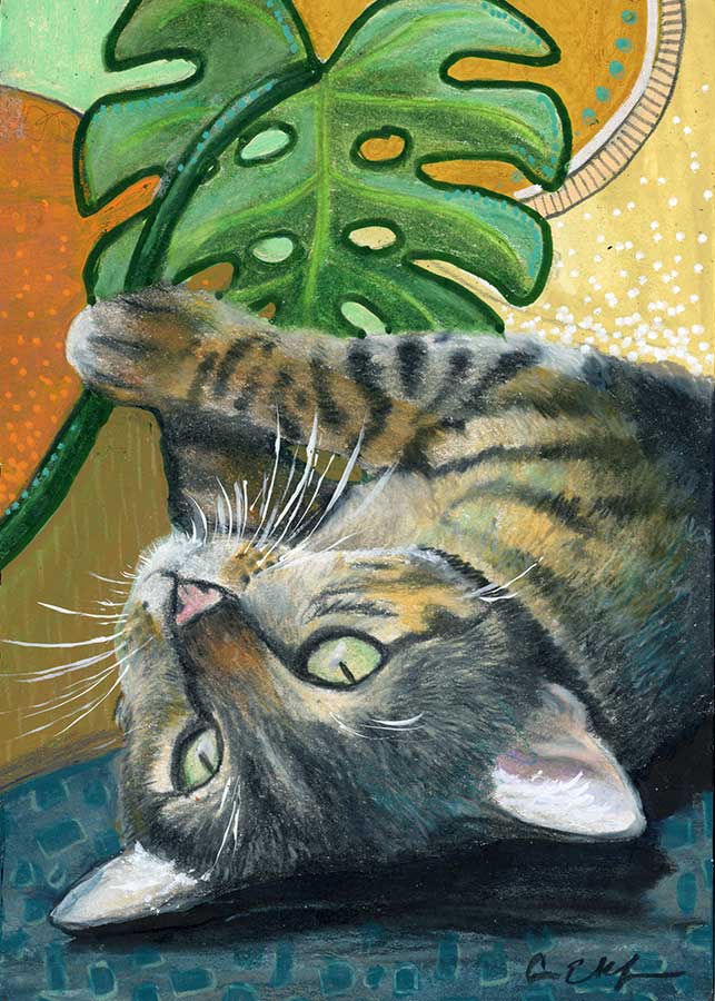 Tempting, 5" x 7", mixed media